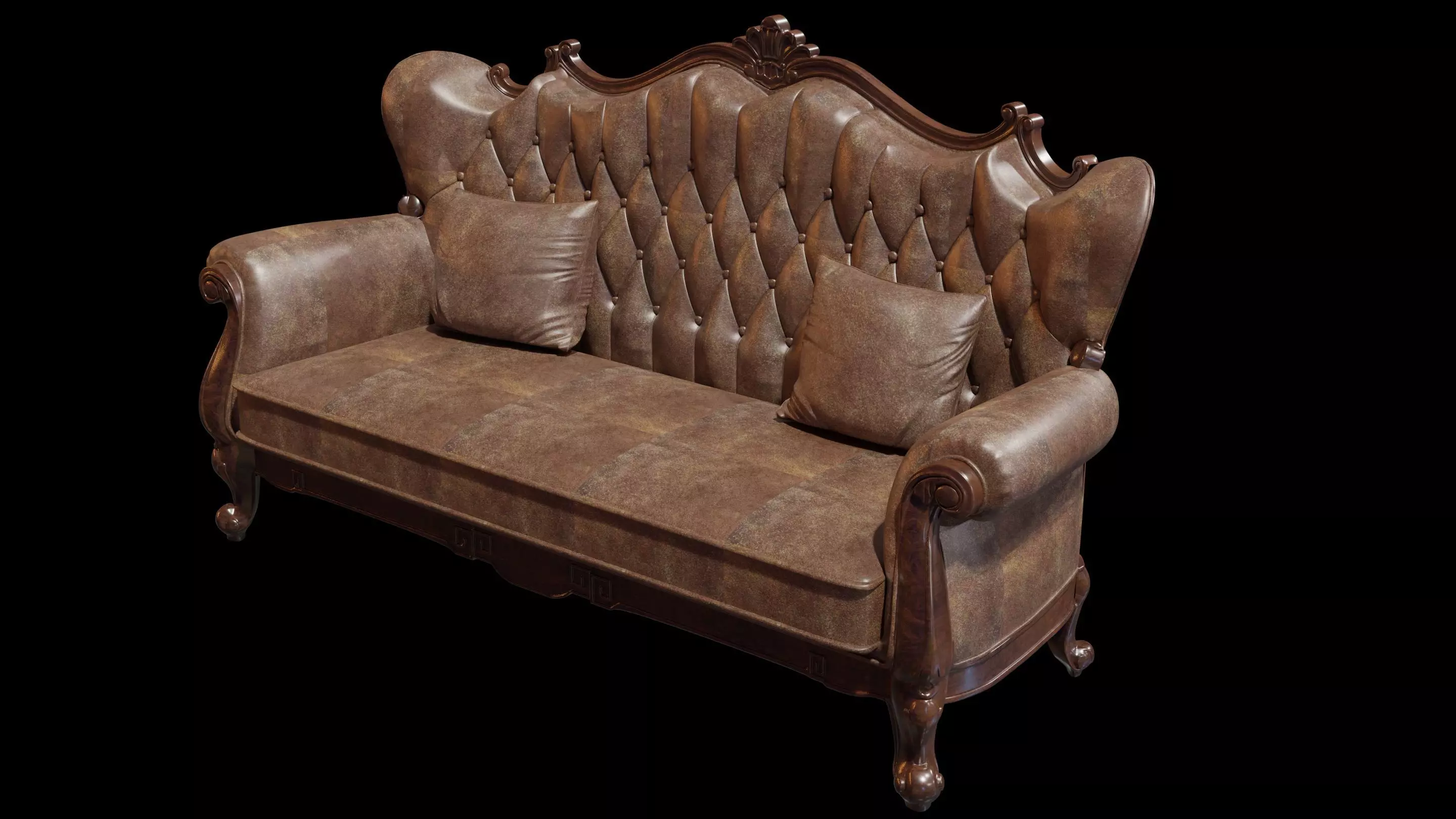 3D Leather Sofa  3D model_0