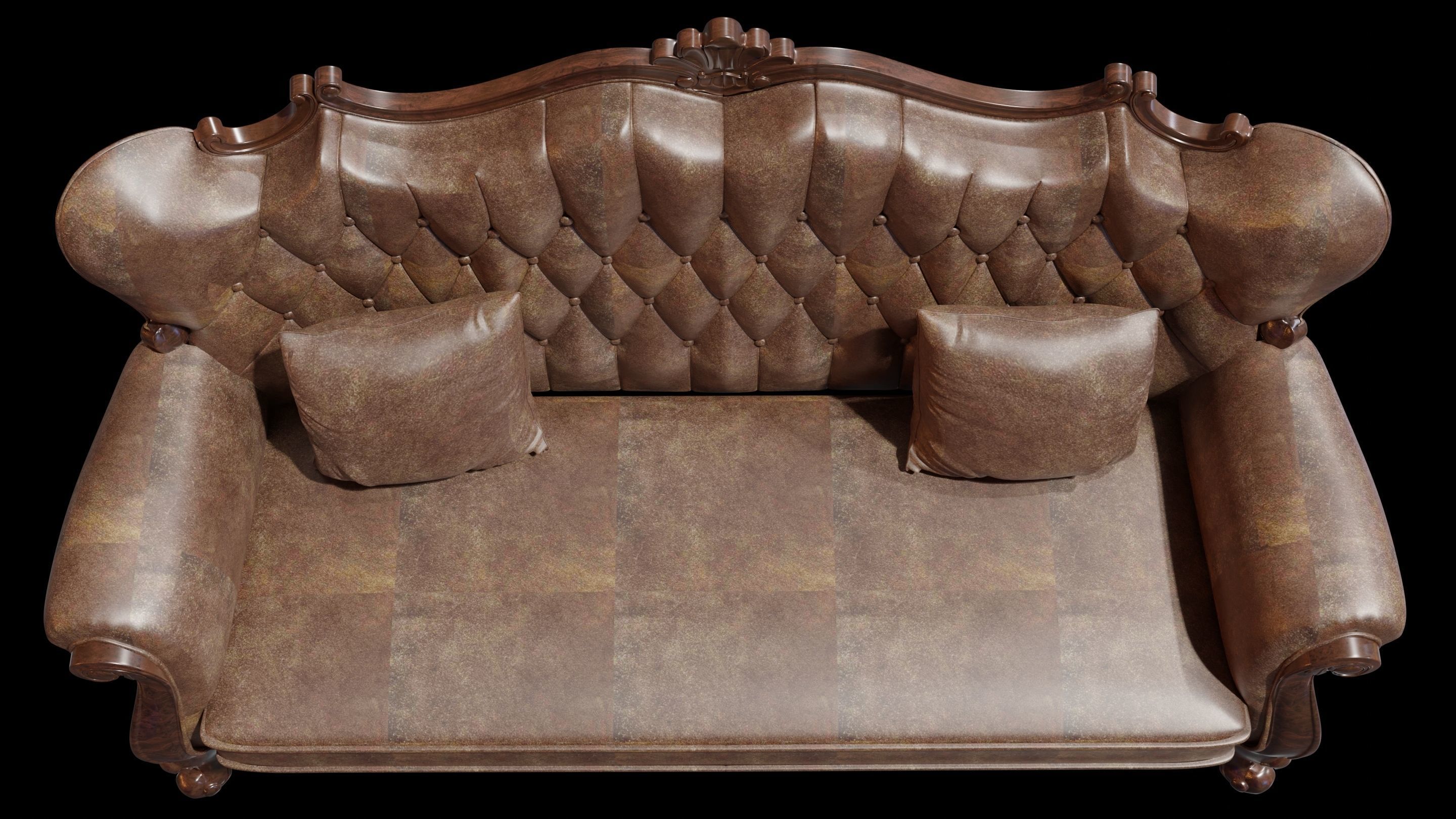 3D Leather Sofa  3D model_4