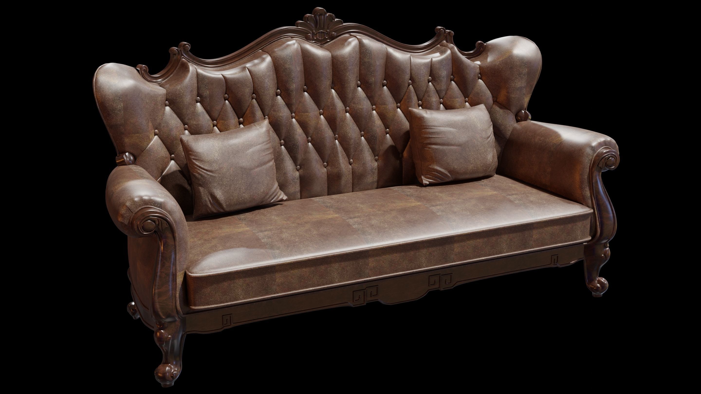 3D Leather Sofa  3D model_2
