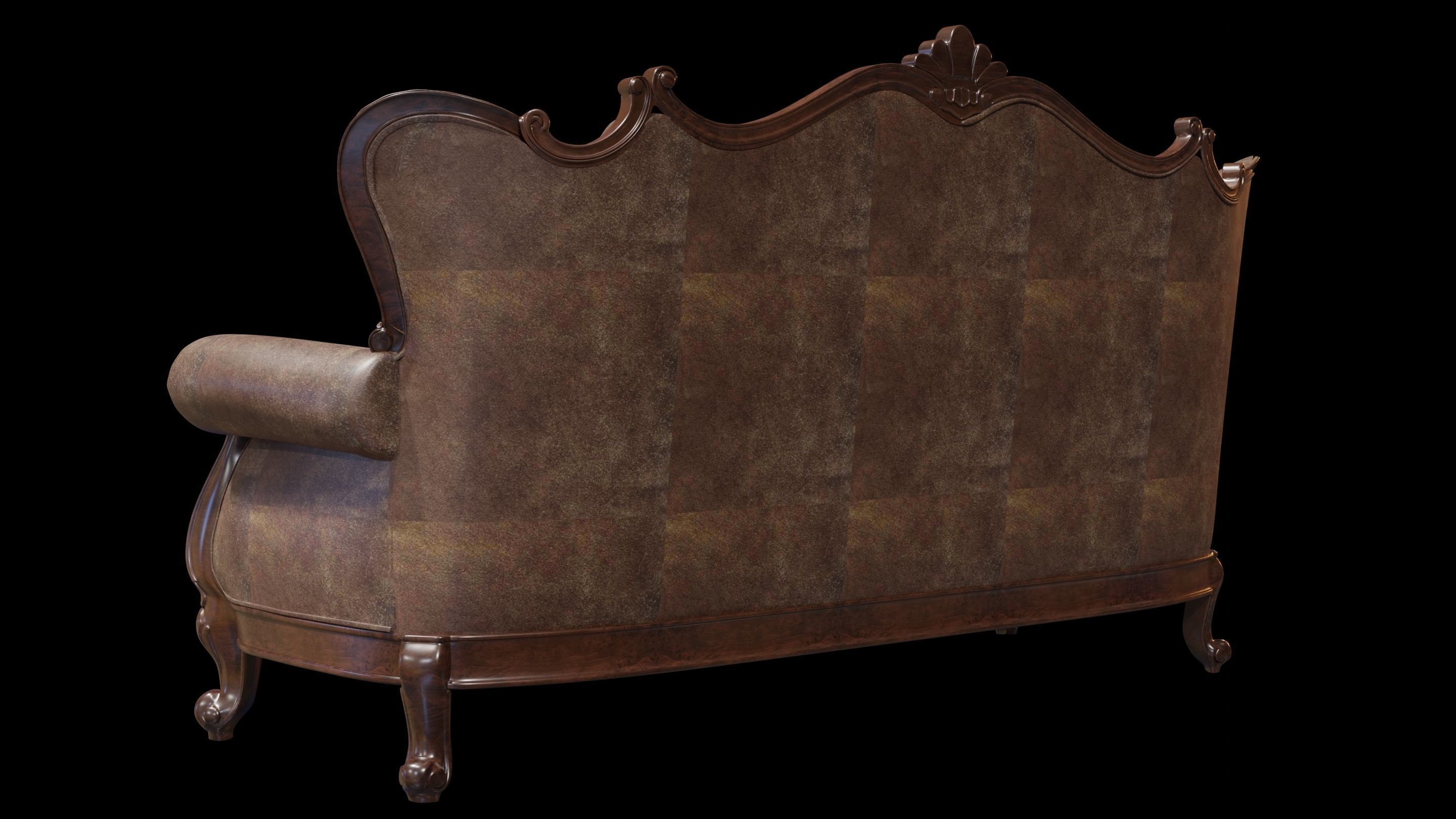 3D Leather Sofa  3D model_3