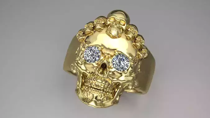 Diamond Skull Ring 3D Model