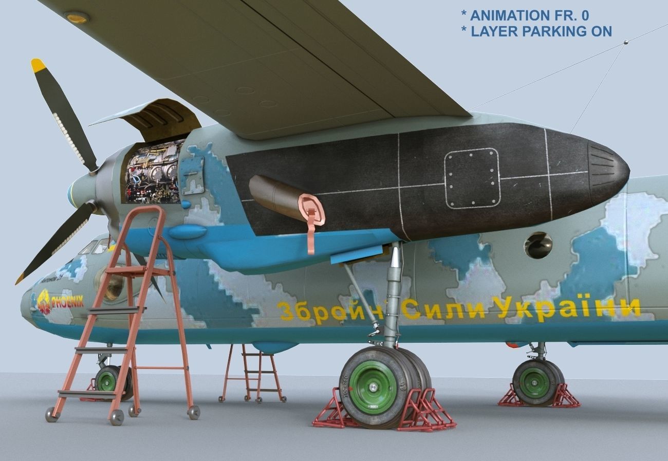Antonov AN-26 of Ukrainian AF 3D model_8