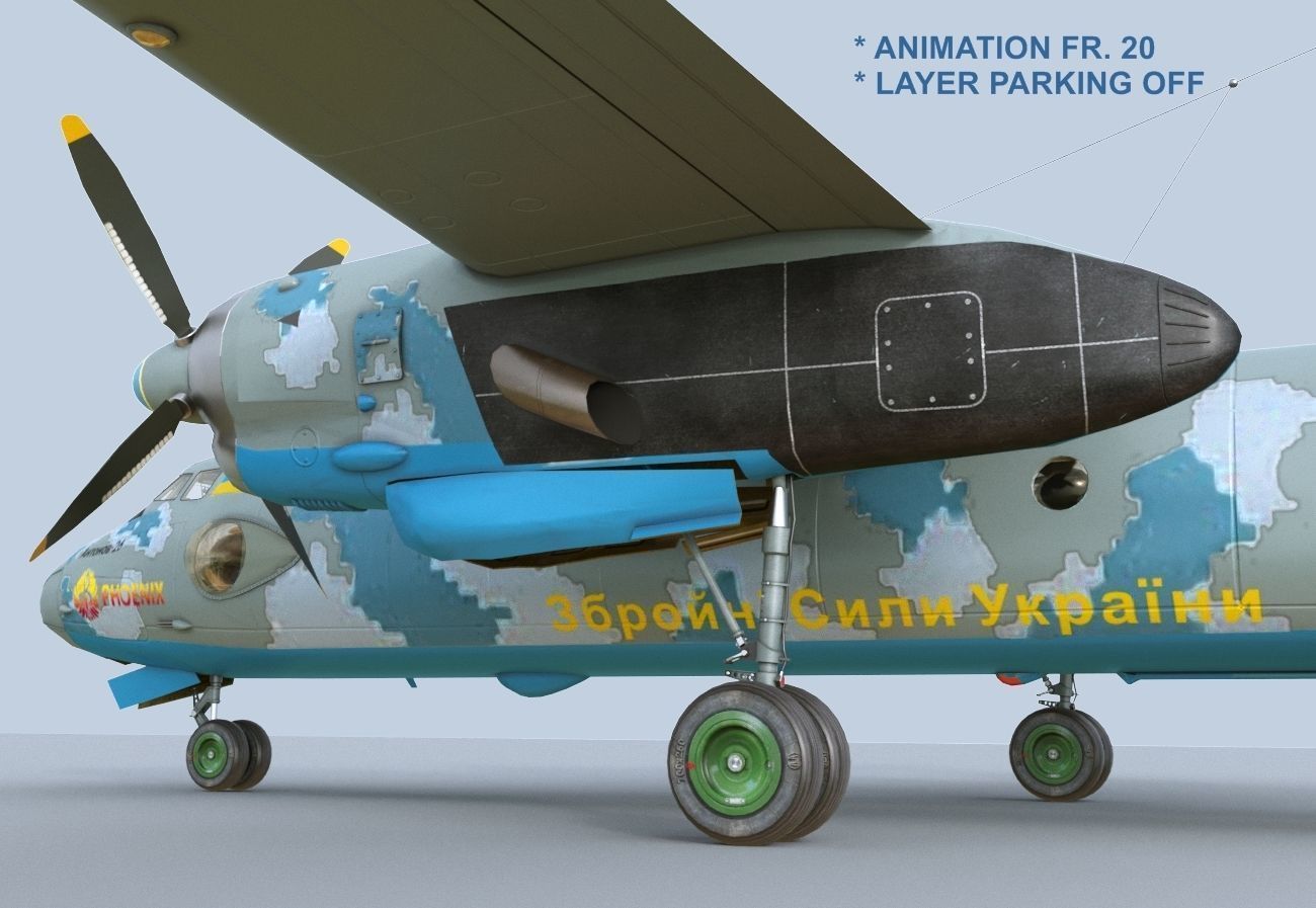 Antonov AN-26 of Ukrainian AF 3D model_9