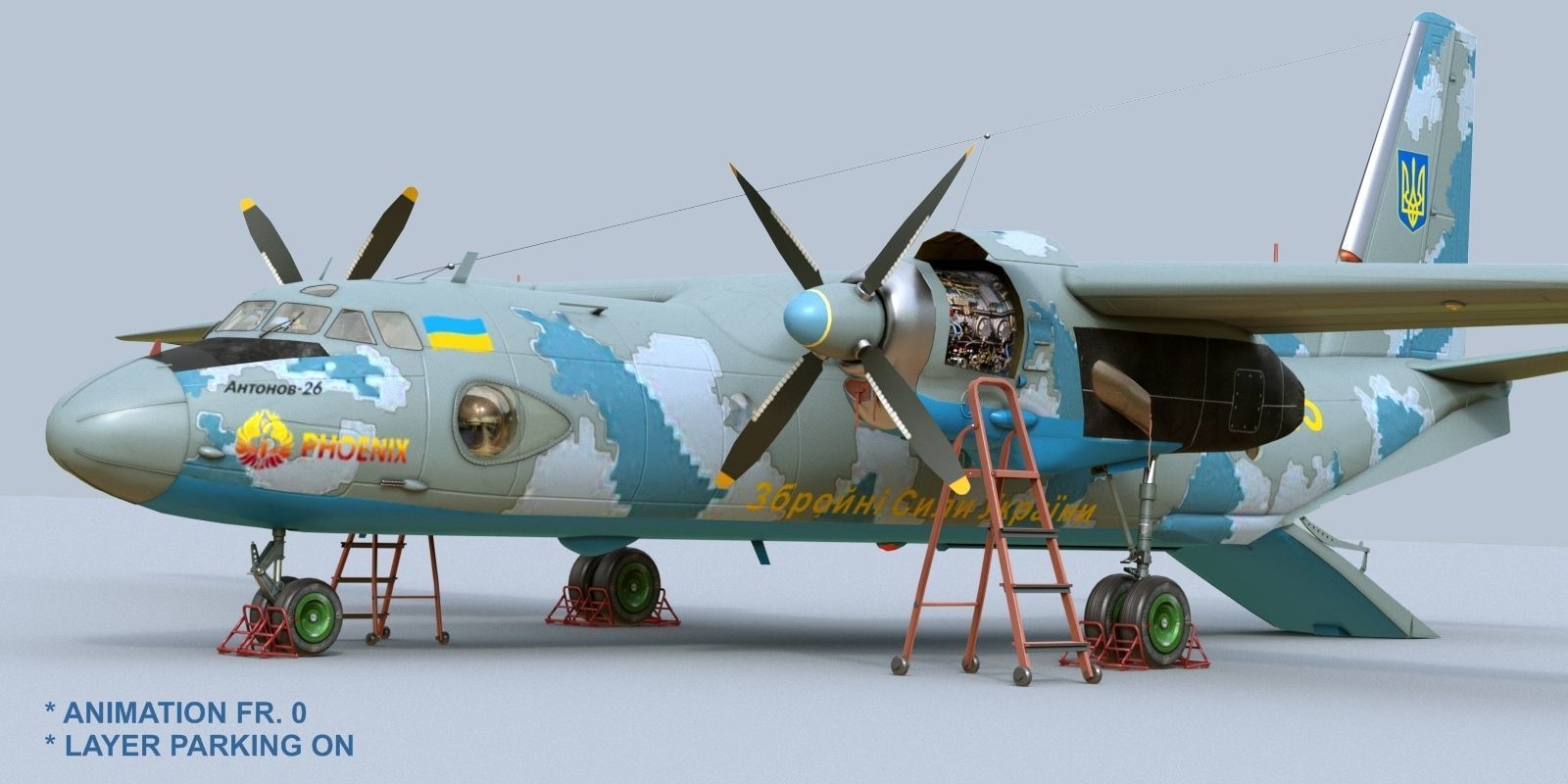Antonov AN-26 of Ukrainian AF 3D model_3
