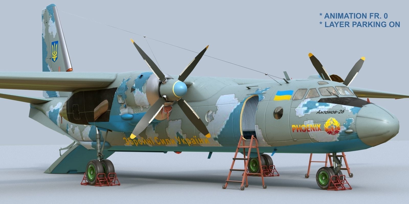 Antonov AN-26 of Ukrainian AF 3D model_2