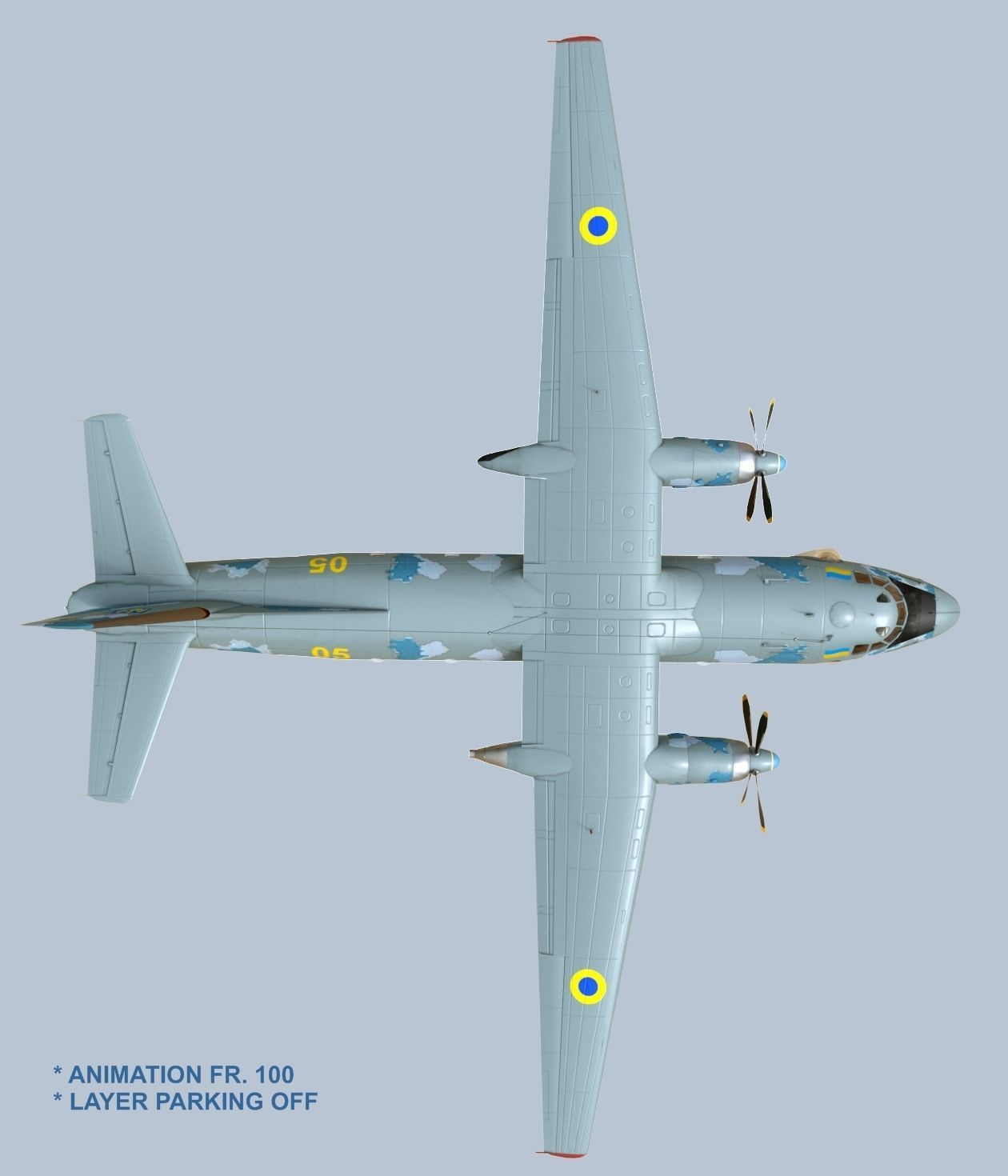 Antonov AN-26 of Ukrainian AF 3D model_4