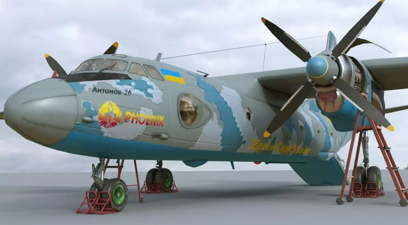 Antonov AN-26 of Ukrainian AF 3D model_0