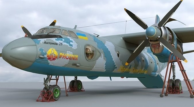 Antonov AN-26 of Ukrainian AF 3D model