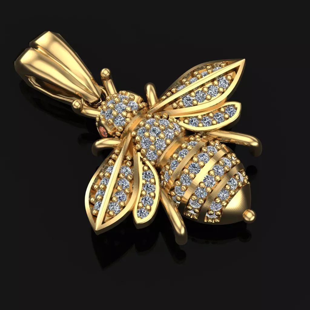  bee necklace 3D print model_0