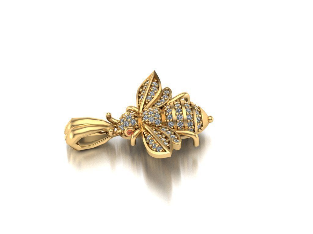  bee necklace 3D print model_2