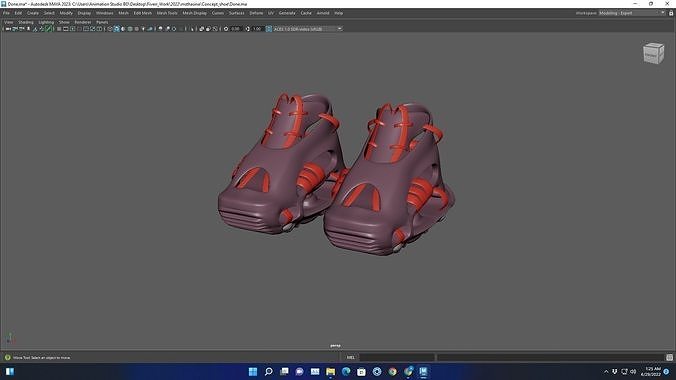 3D Concept shoe Modeling and Print ready file Low-poly 3D model
