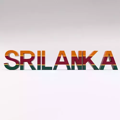 Srilanka country Name text 3d model  Low-poly 3D model