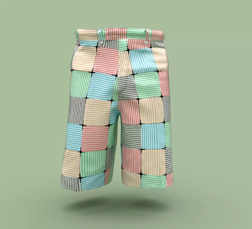 Shorts pair of colorful Low-poly 3D model