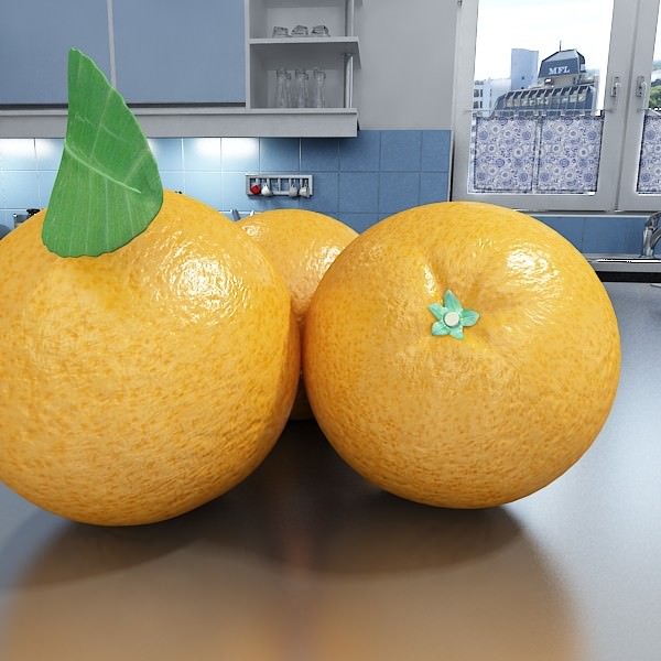 Orange High Detailed High resolution textures 3D model_2