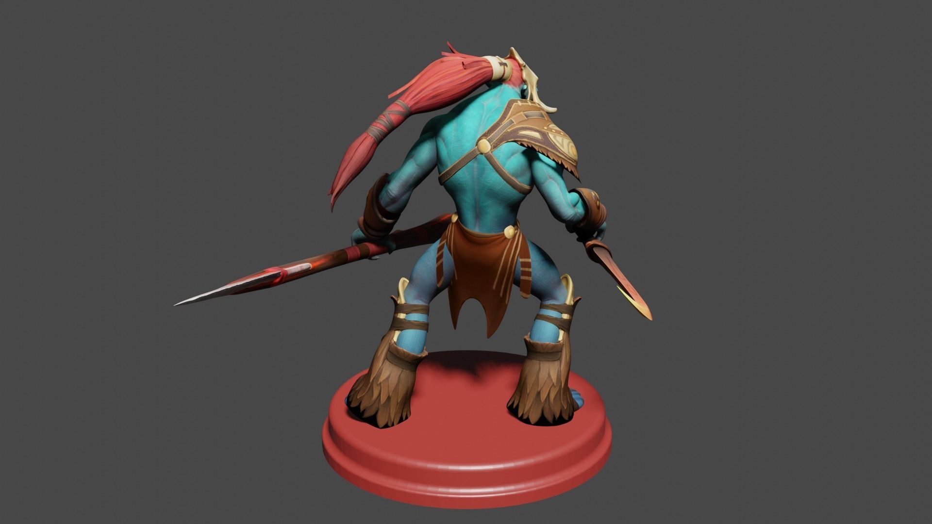 Huskar from Dota 2 Low-poly 3D model Low-poly 3D model_3