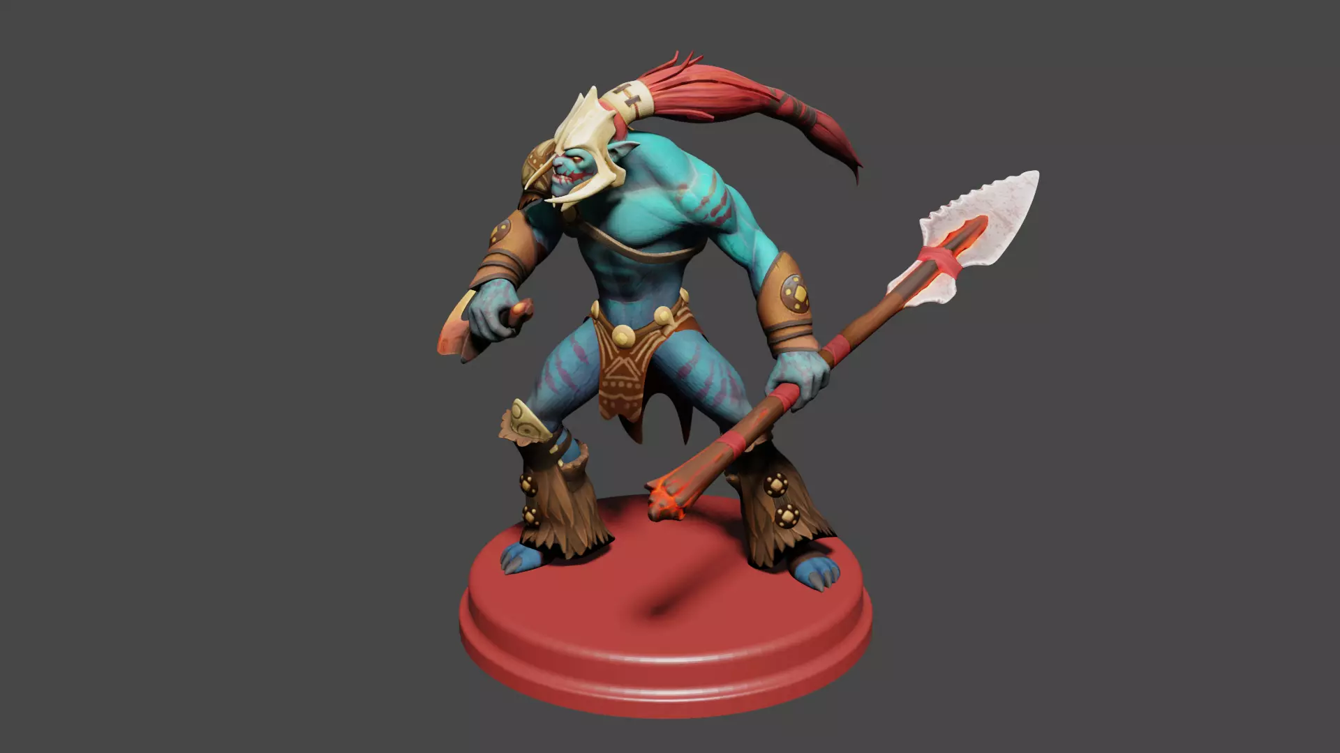 Huskar from Dota 2 Low-poly 3D model Low-poly 3D model_0