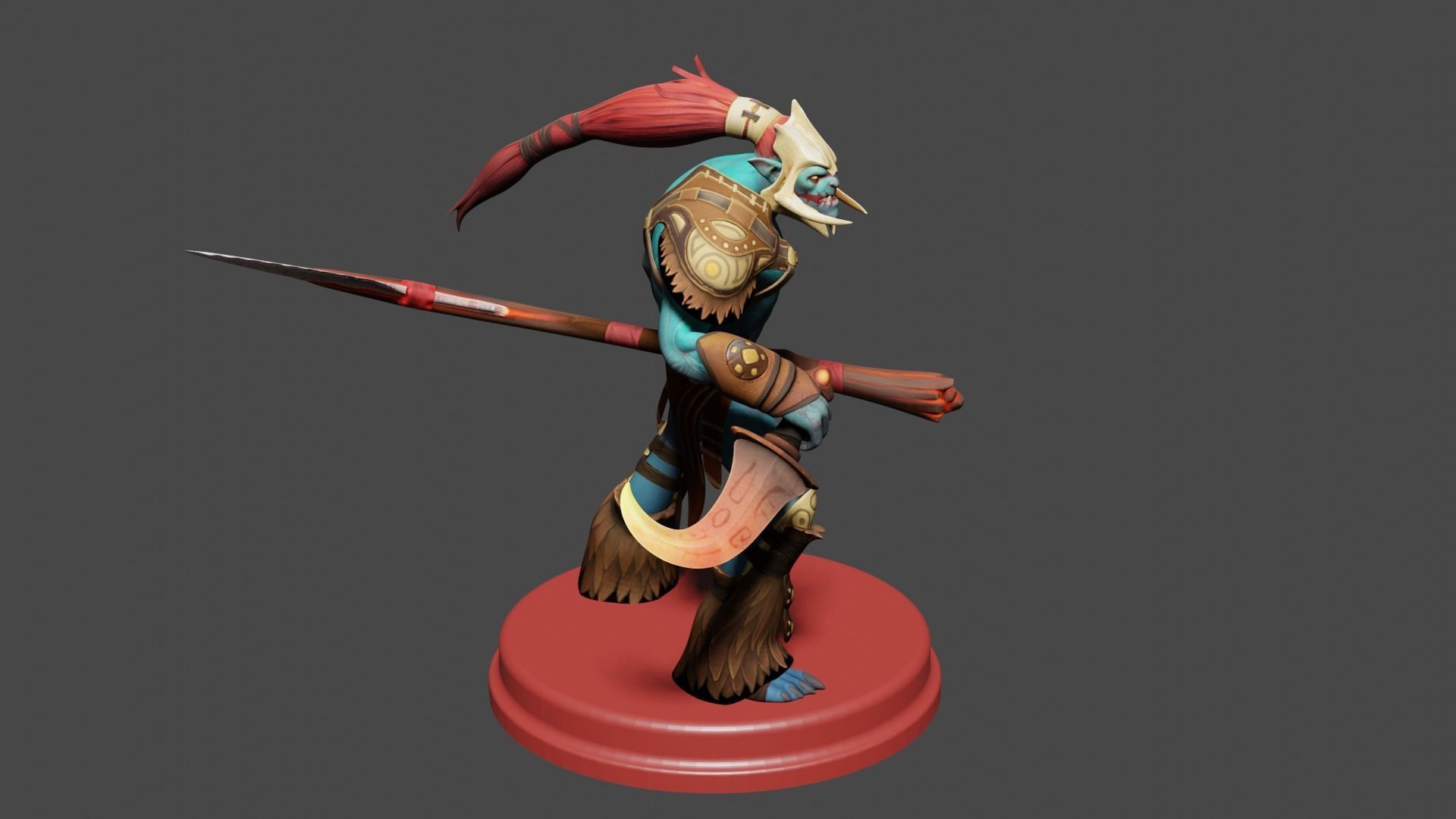 Huskar from Dota 2 Low-poly 3D model Low-poly 3D model_2
