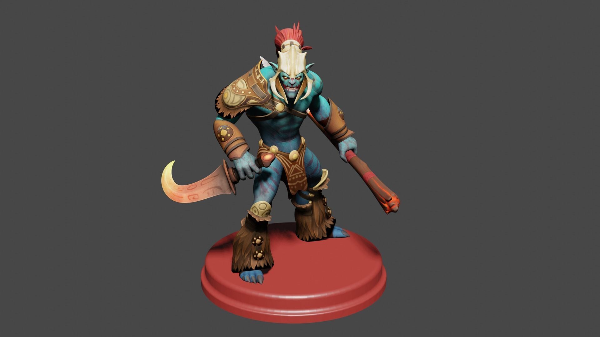 Huskar from Dota 2 Low-poly 3D model Low-poly 3D model_1