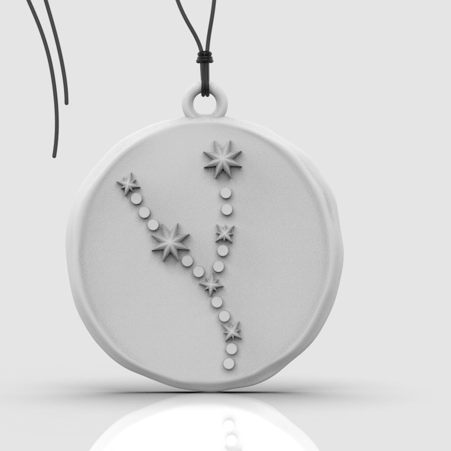 Zodiac Taurus  Sign Pendant 3D print model_19