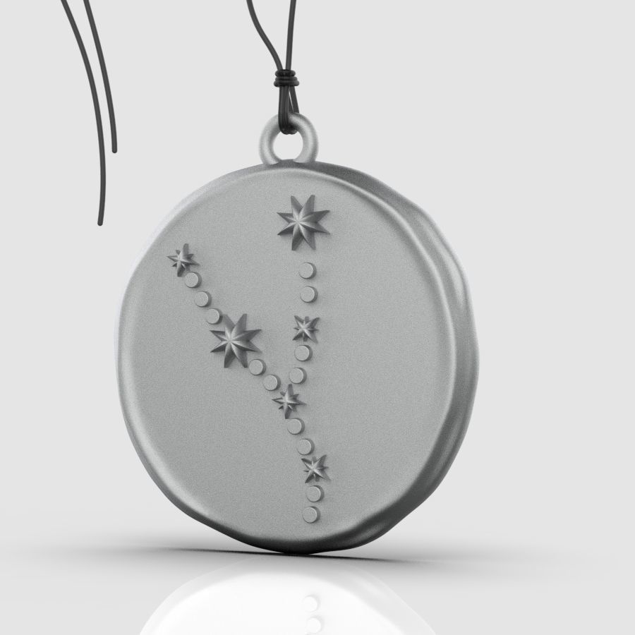 Zodiac Taurus  Sign Pendant 3D print model_11