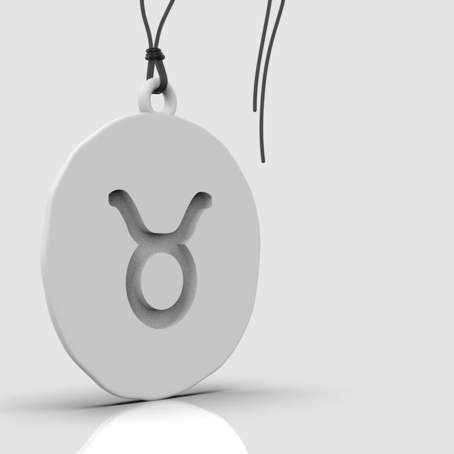 Zodiac Taurus  Sign Pendant 3D print model_25