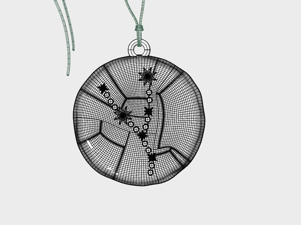 Zodiac Taurus  Sign Pendant 3D print model_28