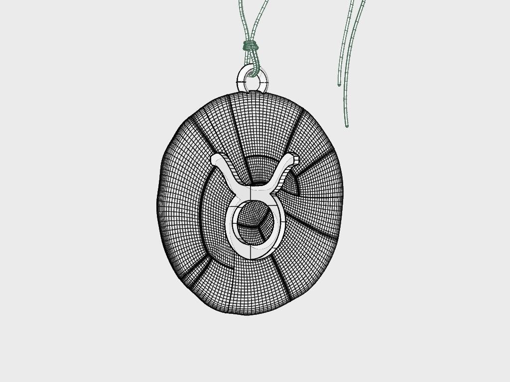 Zodiac Taurus  Sign Pendant 3D print model_30