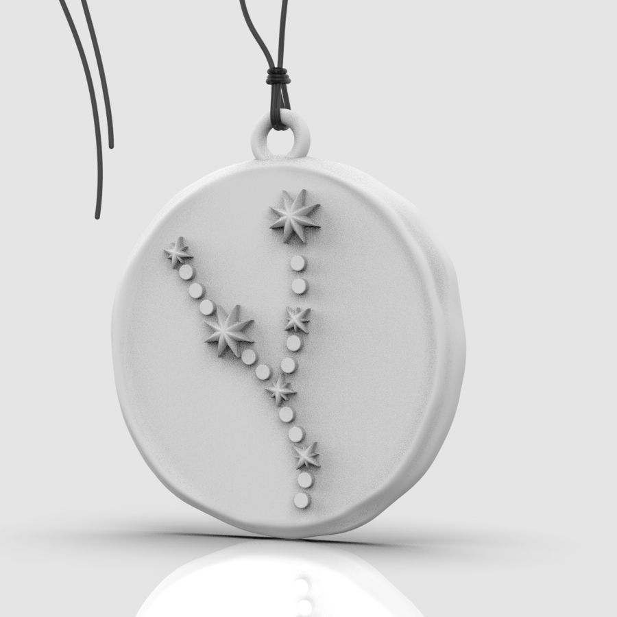 Zodiac Taurus  Sign Pendant 3D print model_20