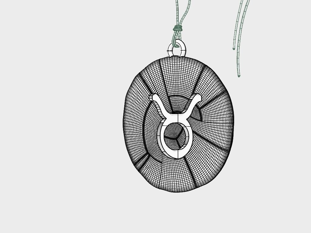 Zodiac Taurus  Sign Pendant 3D print model_31