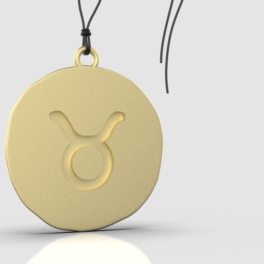 Zodiac Taurus  Sign Pendant 3D print model_8