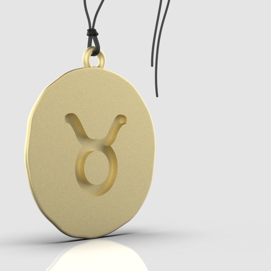 Zodiac Taurus  Sign Pendant 3D print model_7
