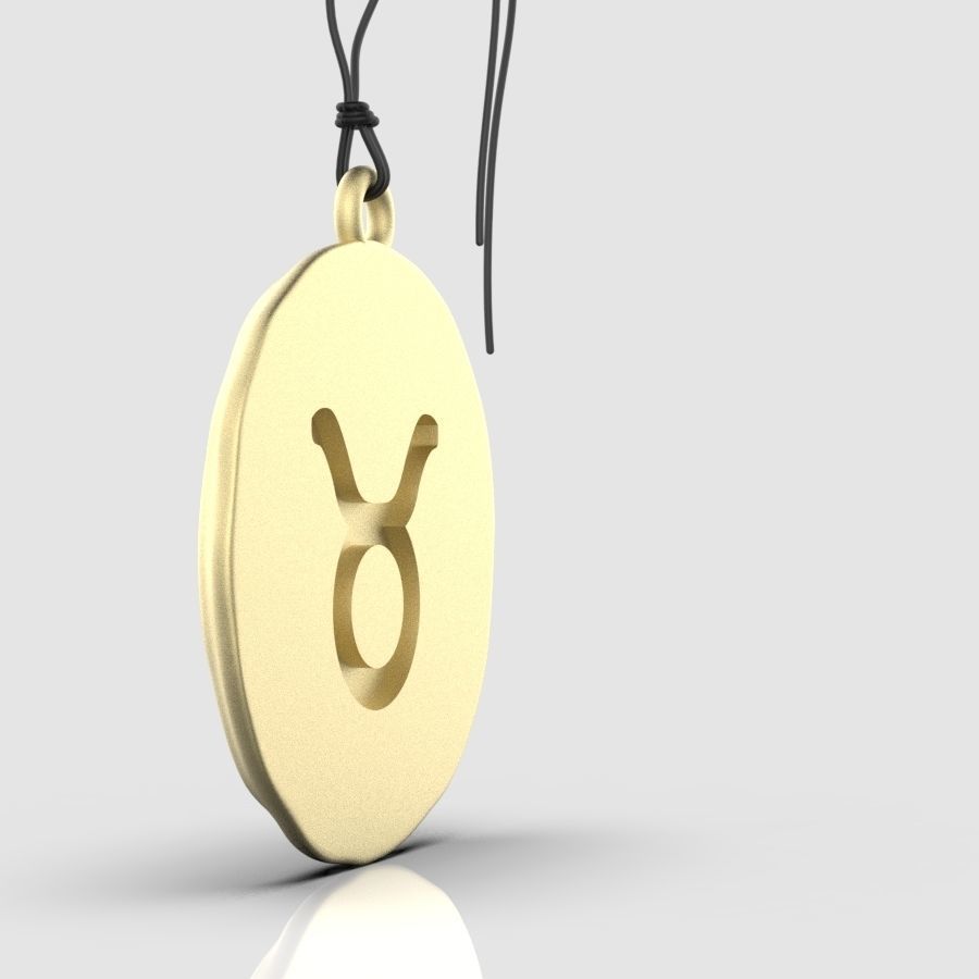 Zodiac Taurus  Sign Pendant 3D print model_6