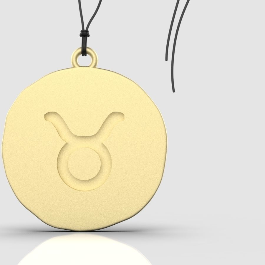 Zodiac Taurus  Sign Pendant 3D print model_9