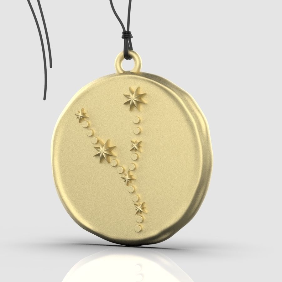 Zodiac Taurus  Sign Pendant 3D print model_1