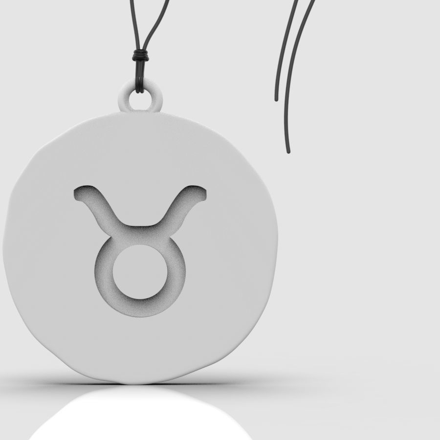 Zodiac Taurus  Sign Pendant 3D print model_27