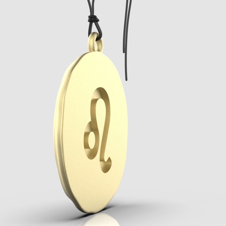 Zodiac Leo  Sign Pendant 3D print model_5