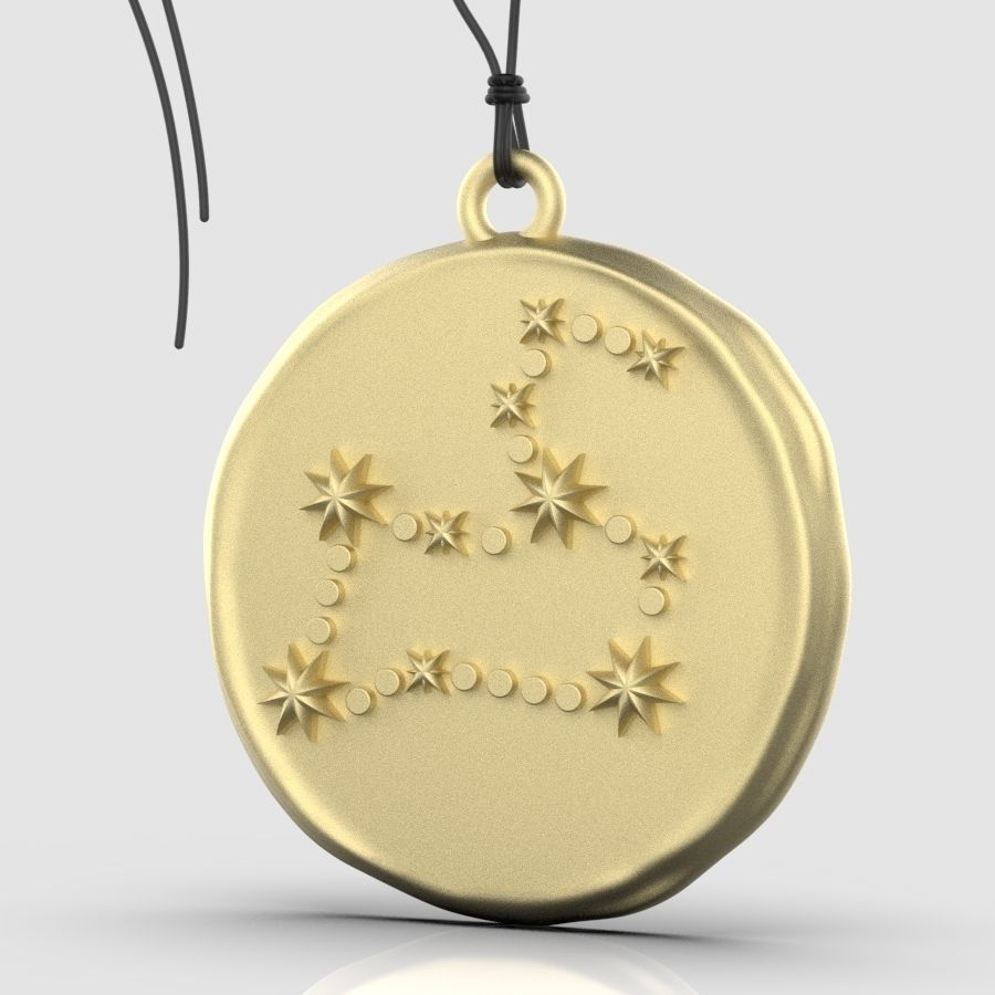 Zodiac Leo  Sign Pendant 3D print model_1