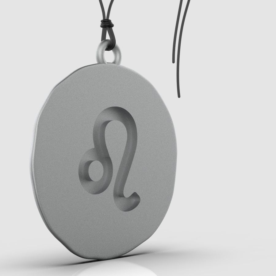 Zodiac Leo  Sign Pendant 3D print model_17