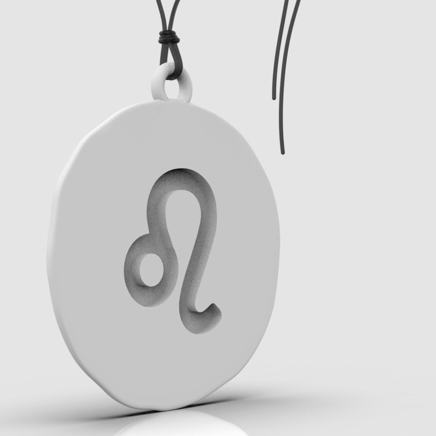 Zodiac Leo  Sign Pendant 3D print model_26