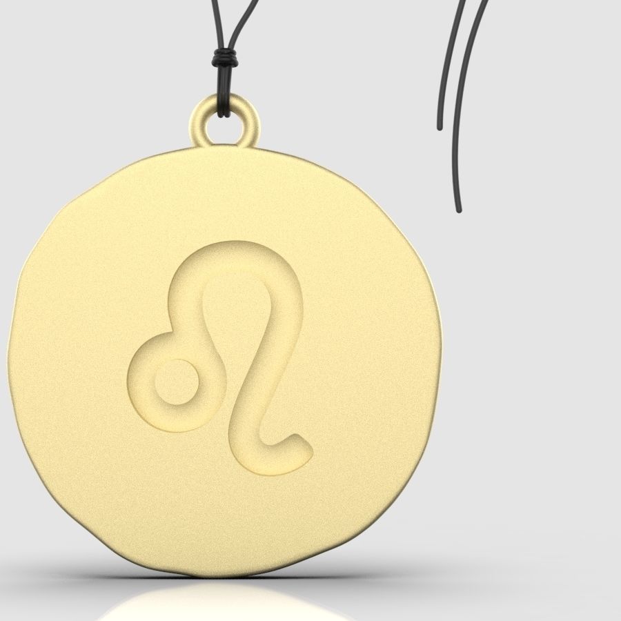 Zodiac Leo  Sign Pendant 3D print model_8