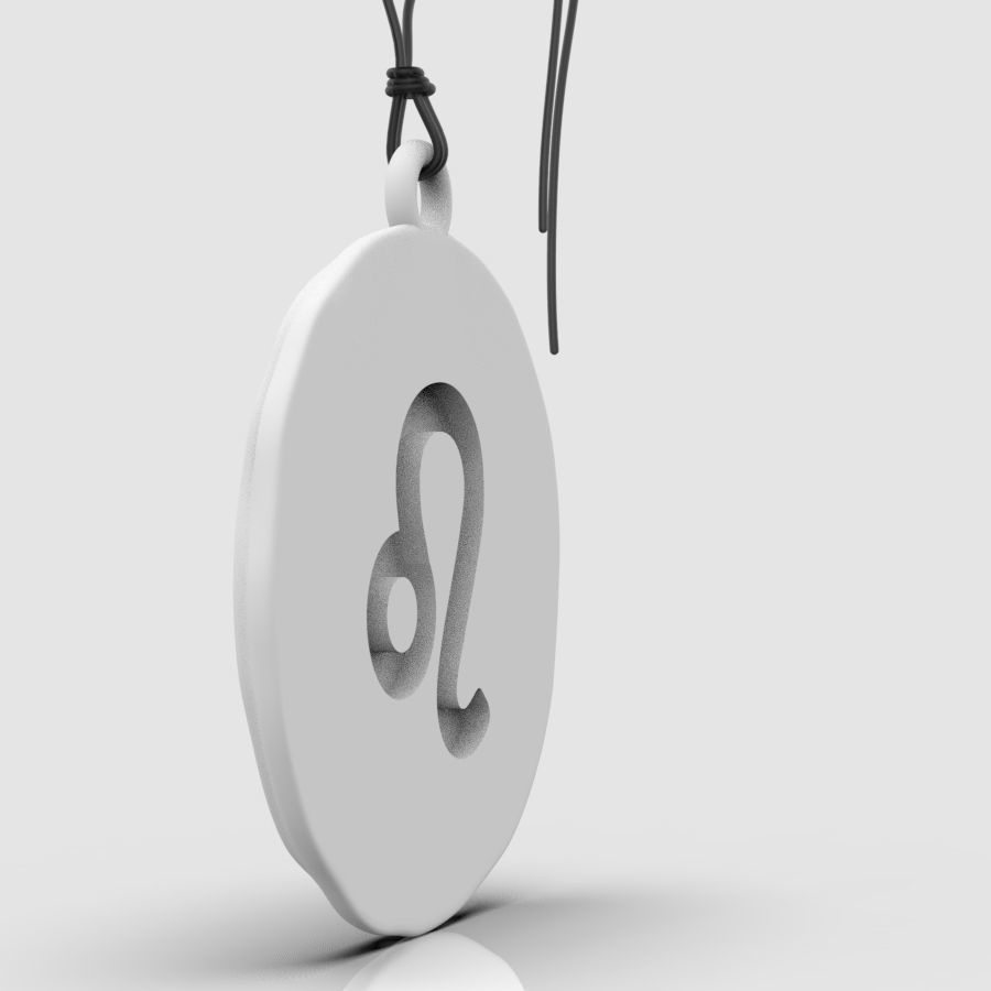 Zodiac Leo  Sign Pendant 3D print model_25