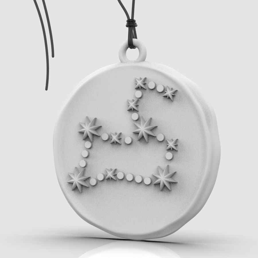 Zodiac Leo  Sign Pendant 3D print model_21
