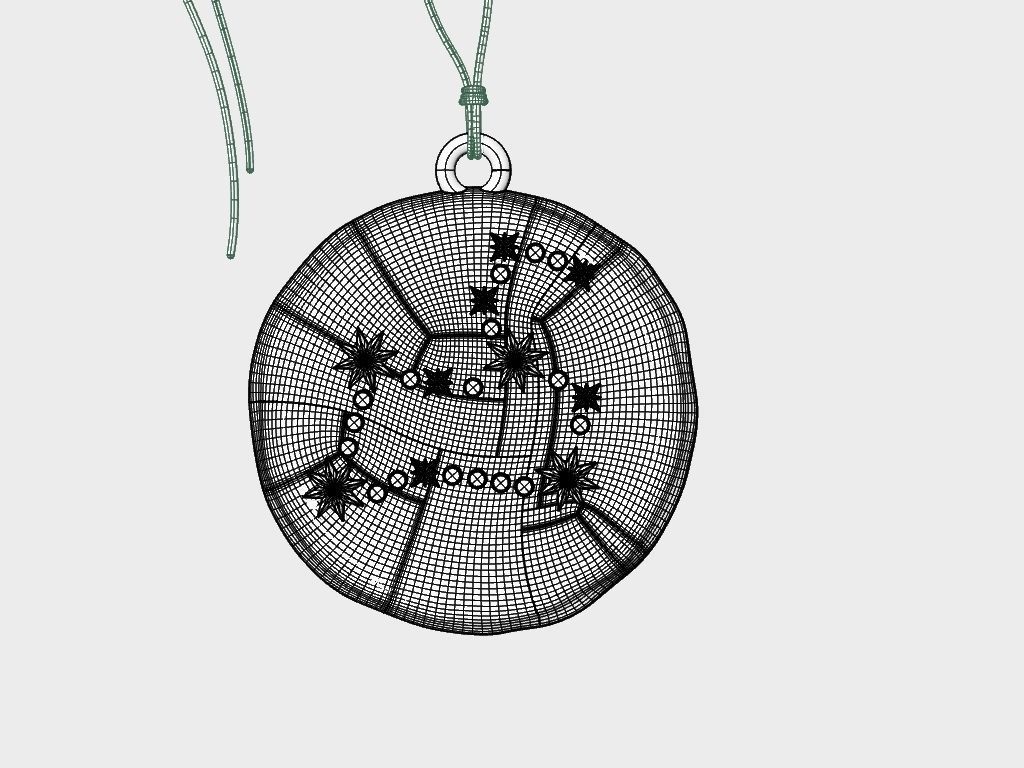 Zodiac Leo  Sign Pendant 3D print model_29