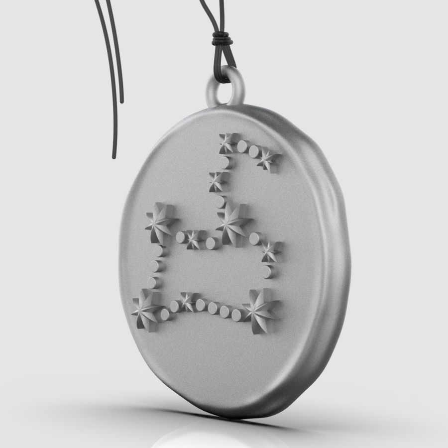 Zodiac Leo  Sign Pendant 3D print model_13