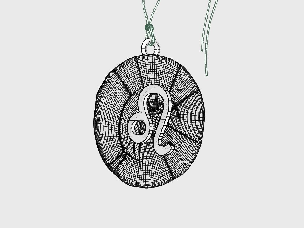Zodiac Leo  Sign Pendant 3D print model_31