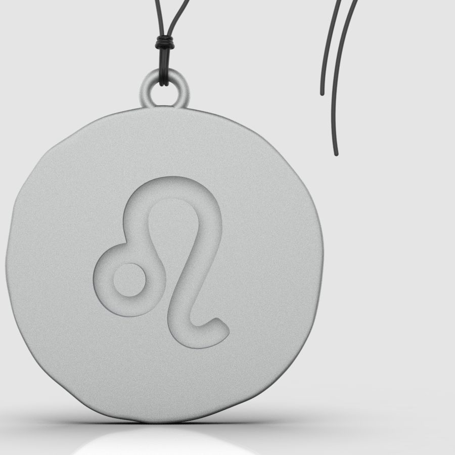 Zodiac Leo  Sign Pendant 3D print model_19