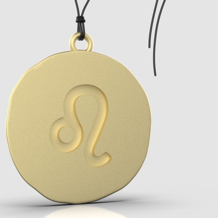 Zodiac Leo  Sign Pendant 3D print model_7