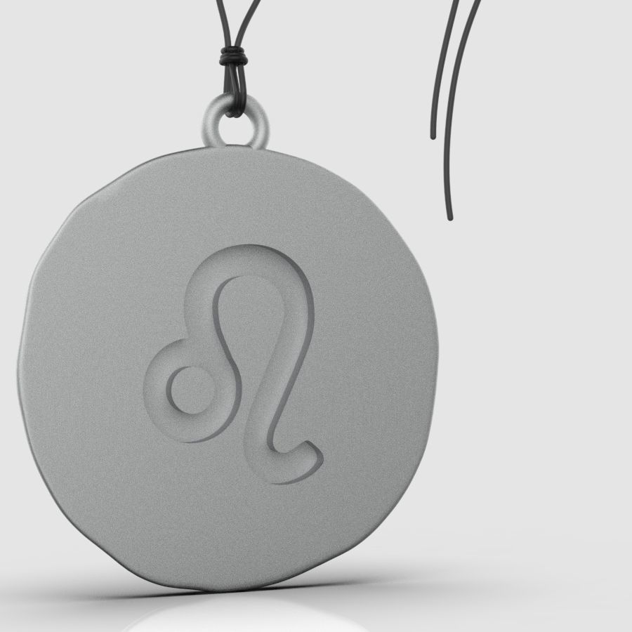 Zodiac Leo  Sign Pendant 3D print model_18