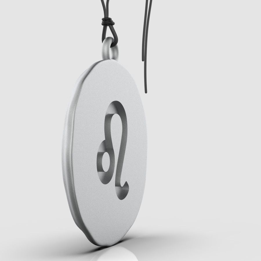 Zodiac Leo  Sign Pendant 3D print model_16