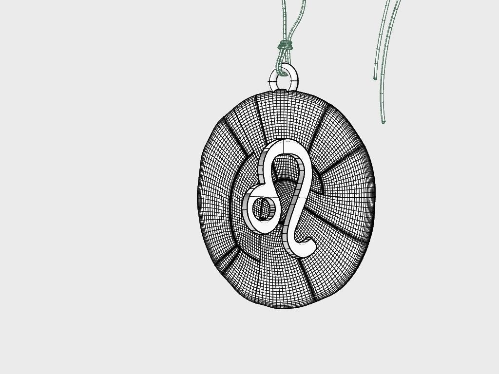 Zodiac Leo  Sign Pendant 3D print model_32